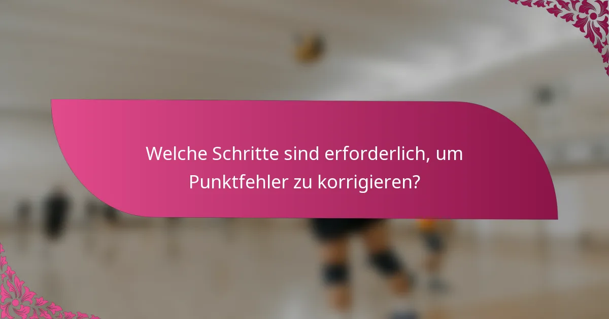 Welche Schritte sind erforderlich, um Punktfehler zu korrigieren?